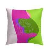 Girl Singing Line Art Outdoor Pillow - Beyond T-shirts